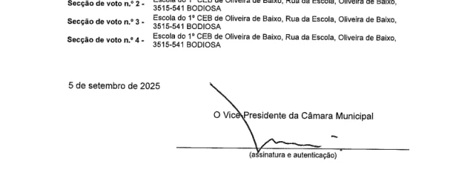Autarquias Locais 2025 - Assembleia de Voto