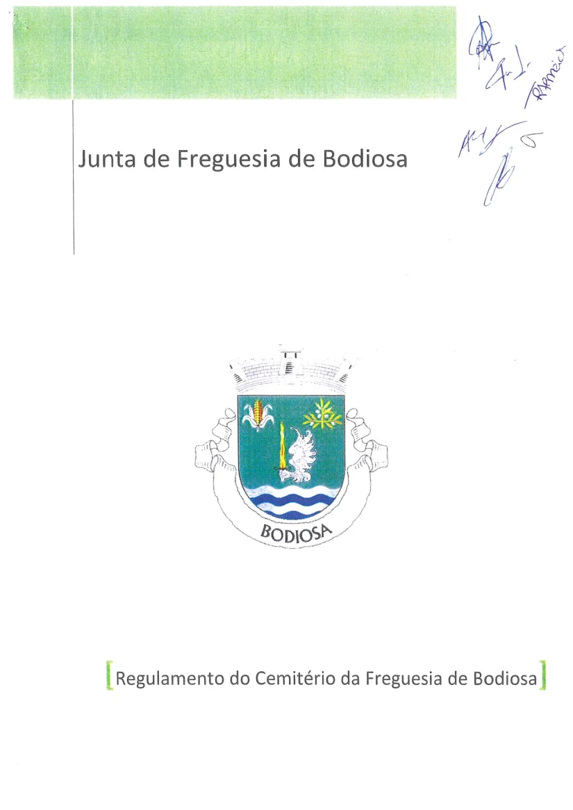 Regulamento dos Cemitérios da Freguesia
