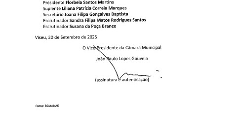 Eleições dos Órgãos das Autarquias Locais 2025 - Alvará nomeação dos membros das mesas das assembleias de voto
